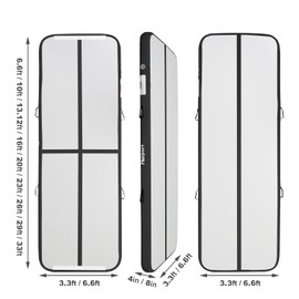 FBSPORT 10ft Inflatable Air Gymnastics Mat Training Mats 8 inches Thickness Gymnastics Tracks for Home Use/Training/Cheerleading/Yoga/Water with Pump