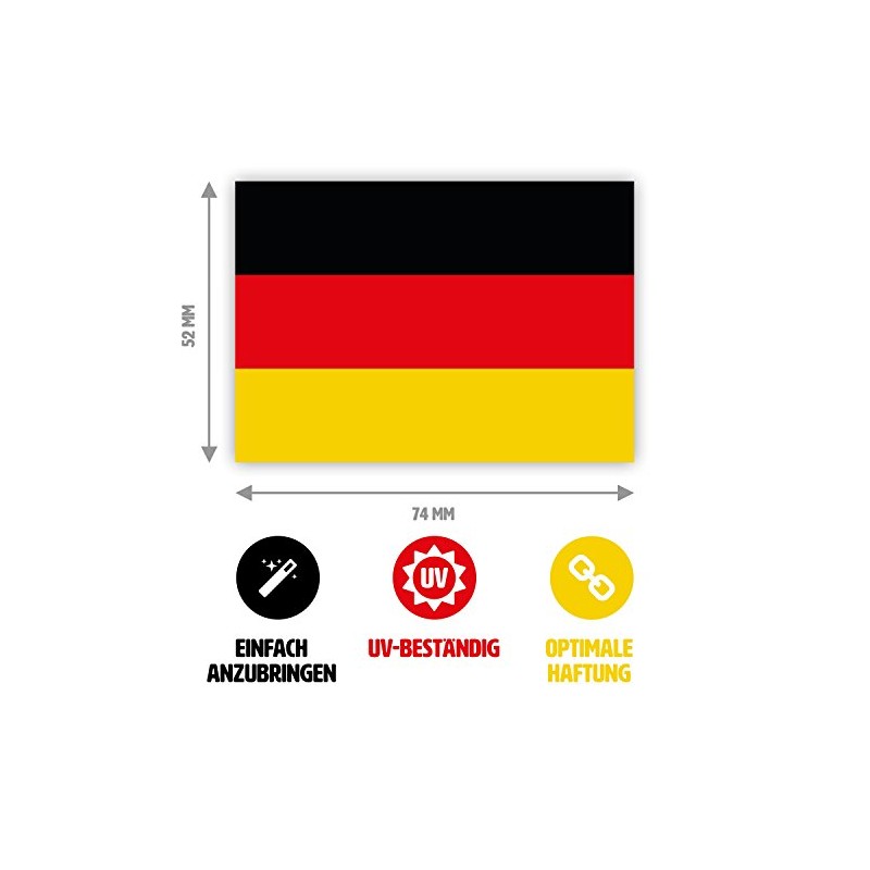 HouseholdBasics 10 x Germany Flag Stickers 7.4 x 5.2 cm