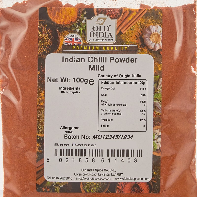 Old India Indian Chilli Powder Mild 100g