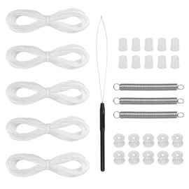 RV Pleated Shade Repair Kit, for Camper Replacement Blinds Pleated Shade Hold Downs Spool Restringing, RV Windows & Skylights Vertical Blind Parts (White)