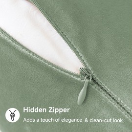 QUORGVES Decorative Sage Green Pillow Covers 16x16 Inch Pack of 2 Sage Green Throw Pillows for Couch Living Room Bed Bedroom Soft Decor Velvet Square Throw Pillow Cover 16 x 16 Set of 2