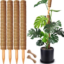 4 Pack 22 Inch Moss Poles, Stackable Moss Pole for Plants Monstera, 70 Inch Tall Moss Poles for Climbing Plants Indoor, Coir Totem Plant Support Stakes Stand for Potted Plants, Pothos