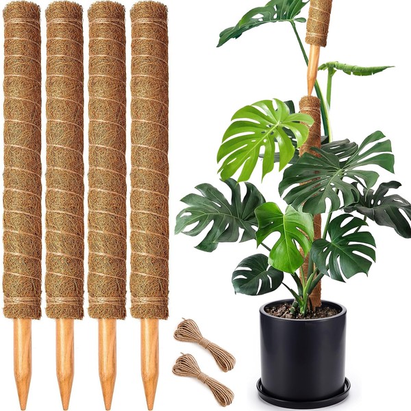 4 Pack 22 Inch Moss Poles, Stackable Moss Pole for