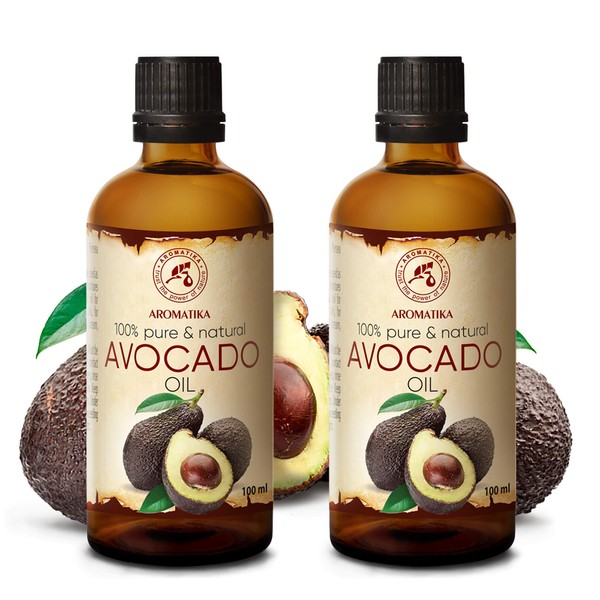 Avocado Oil 2 x 3.4.Fl Oz (6.8 Fl Oz) - Cold Pressed & Refined - 100% Pure Avocado Oil - Intensive Care for Face - Body - Hair - Massage Oil Avocado