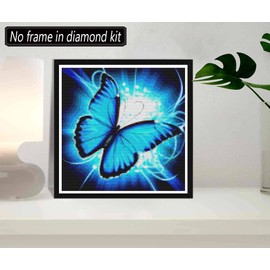 SKRYUIE Kit de pintura de diamantes 5D por números, diseño de mariposa, con cristales, bordado de punto de cruz, decoración de pared, 35 x 35 cm