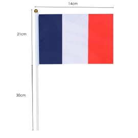 TRIXES 10x Handheld France Waving Flags - For Sport Support, 6 Country Rugby Tournament, European Football Cup and International Games - Bastille Day Celebration - Small French Flags