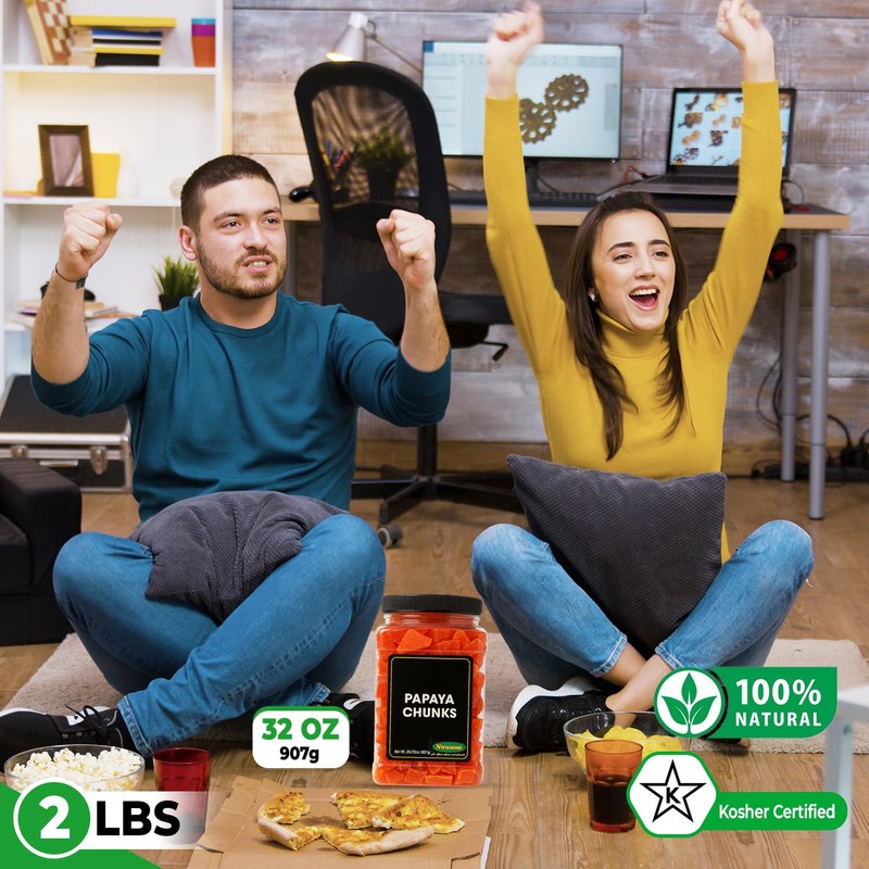 Papaya Chunks – Jar – Dried Fruit for Snacking and