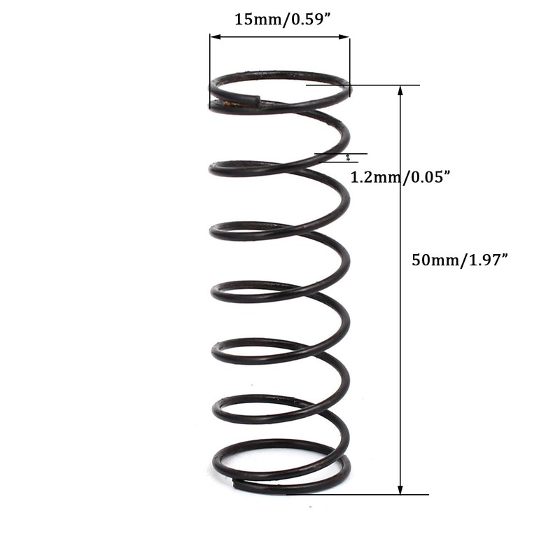 TA-VIGOR 10Pcs Compressed Spring, 1.2mm Wire Dia, 15mm OD, 50mm