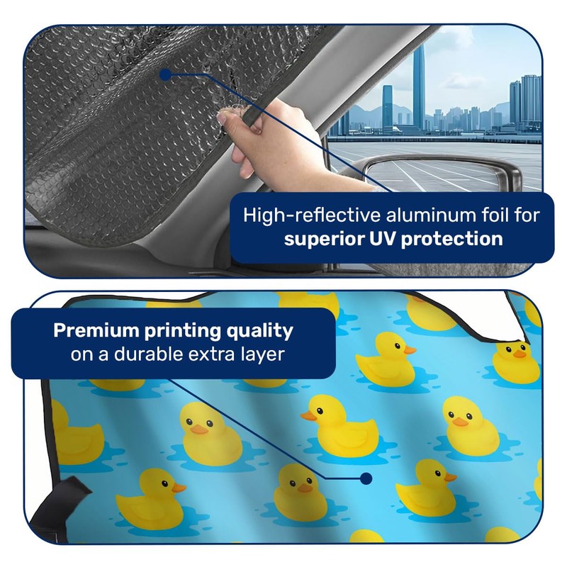 GENANY Blue Rubber Duck Windshield Sun Shade for Car SUV
