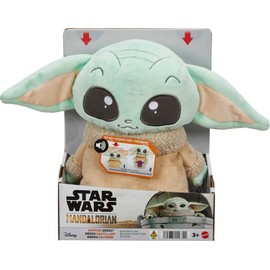 Mattel ​Star Wars Jumping Grogu Plush Toy with Jumping Action and Sounds, Soft Doll Inspired by Star Wars Mandalorian Book of Boba Fett