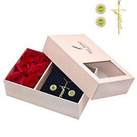 Keyrank Eternal Rose Box Preserved Real Rose with Necklace, for Girlfriend, Mom, Women, Wife, Birthday, and Mother's Day