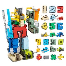 OBEST Number Robot Toy, Building Model, DIY, 0 - 9 Mathematics Addition, Disassembly Toy, 3D Puzzle, Birthday, Christmas, Gift, Suitable for Ages 6 and Up, Number Transforming Robot
