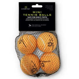 Hyper Pet Mini Tennis Balls for Dogs, Pet Safe Dog Toys for Exercise & Training, Pack of 4, Orange (0082OREA), Small