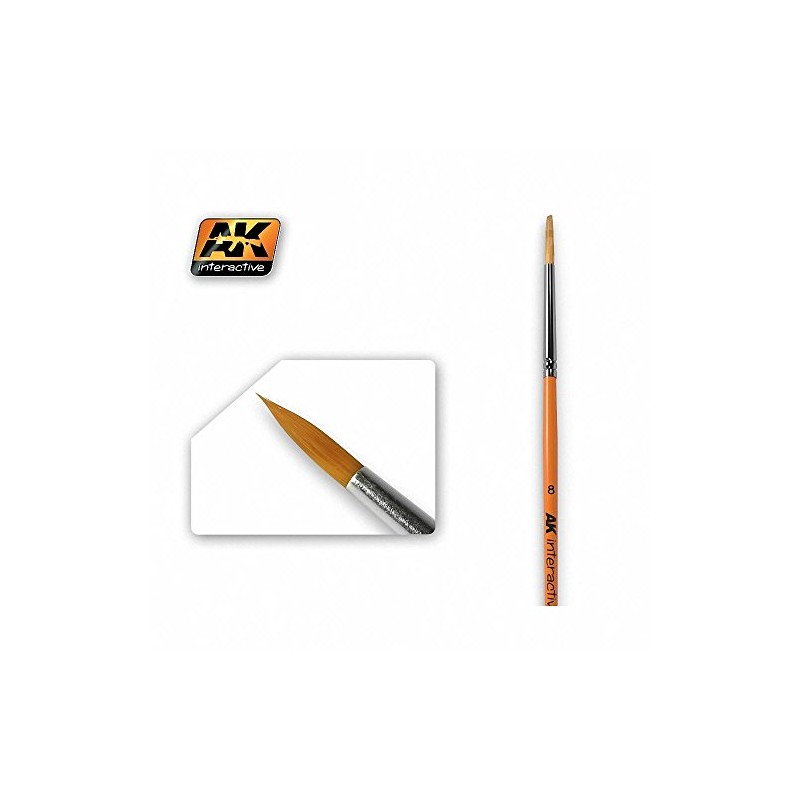 AK Interactive Brushes - Synthetic Round 8 # 00607