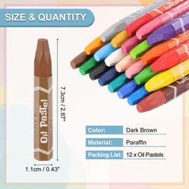 PATIKIL Dark Brown Oil Pastels, 12Pcs Soft Oil Crayons Vibrant and Creamy Pastels Stick Art Supplies for Art Painting Drawing Blending Graffiti for Artists Beginners