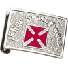 MASONIC Commandery KNIGHTS TEMPLAR REPLACEMENT BELT BUCKLE Silver Red Cross