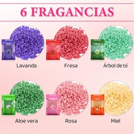 6PCS Cera para Depilar Granos, Cera sin Dolor, Granos de Cera Dura