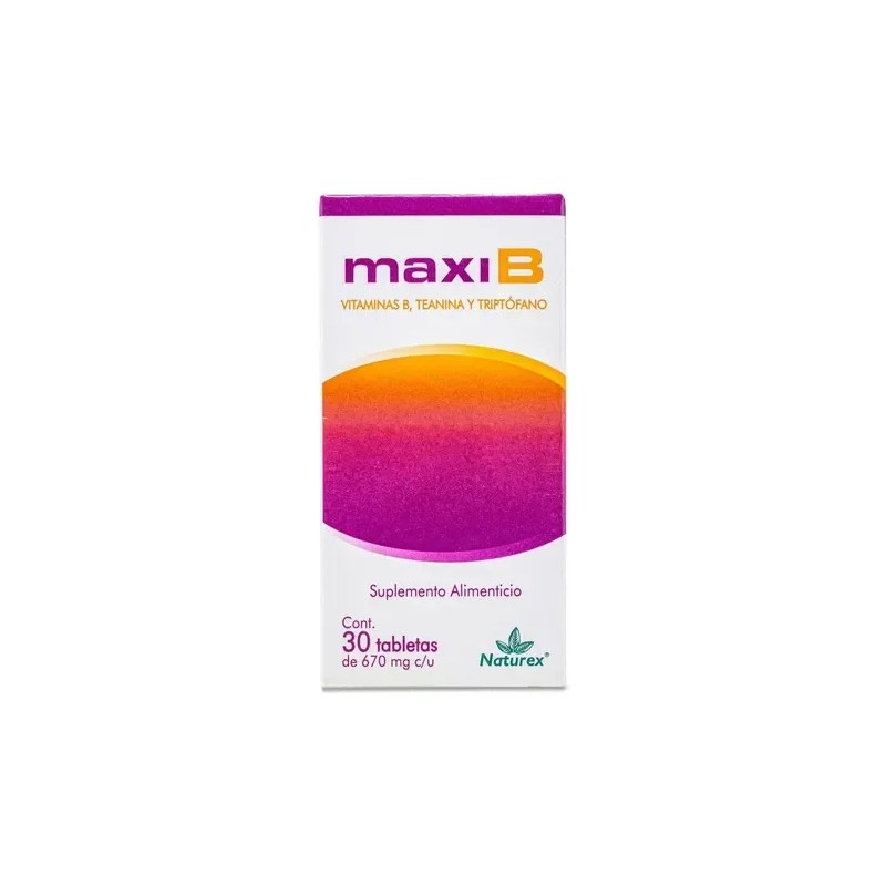 Maxib 30 Tab 670 Mg Vitamina B, Teanina Y Triptofano