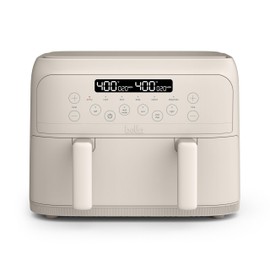 bella 4 Qt TriZone Air Fryer, EverGood™ Ceramic Nonstick Coating, Dual Basket Design w Removable Divider, Digital Touchscreen Control w 6 Preset Cooking Options, 1200 Watt, 3lb Capacity, Oatmilk