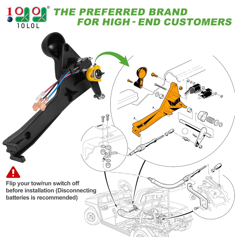 10L0L Forward and Reverse Shifter Assembly Kit for Club Car