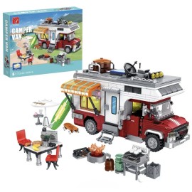 TYCOLE Camper Van Building Block Set, 880 PCS, With Outdoor Accessories