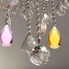 sourcing map 12Pcs Teardrop Crystal Beads, 38mm Faceted Chandelier Hanging