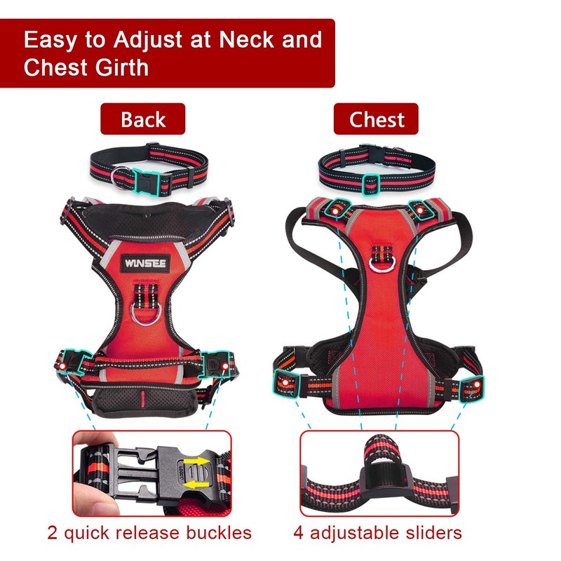 WINSEE Dog Harness Pink CAMO Large