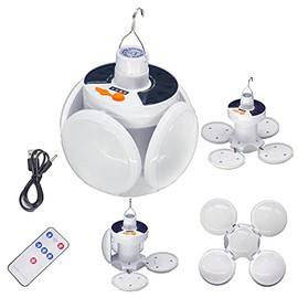 45 LED Camping Collapsible Lantern Solar USB Rechargeable Remote Control Waterproof Portable Light Tent Hanging Bulb Battery Operated for Outdoor Fishing Hiking Emergency Power Outages