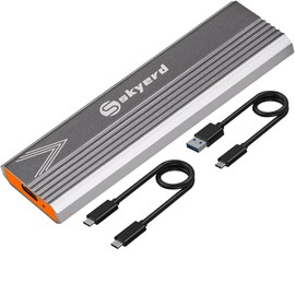 Skyerd M.2 NVMe PCIe 256 GB Portable External SSD (SSD Included),USB3.1 Gen2（USB-C 10Gbps Up to 1050MB/s）, Adapter for Desktops, Laptops, Mac and Students, Professionals, Gray