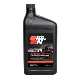 K&N Full Syntheteic Motorcylce/ATV Oil: 10W-40 Synthetic Oil: Premium Engine Protection, 1 qt