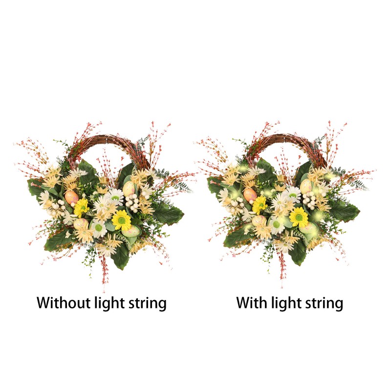 Artificial Wreath Yellow Wild Daisy Half Wreath Easter Decoration Wreath