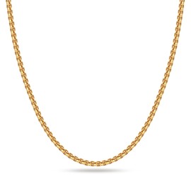 OCHCOH Gold Chain for Men Gold Necklace, 18 Inch Gold Necklace for Men 18K Gold Plated Chain for Men 2.5mm Mens Gold Necklaces for Mens Jewelry Gold Box Chain Necklace for Men Mens Gold Chain