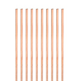 HARFINGTON 10Pcs Copper Brazing Rods 19" Flat Phosphorus Copper Filler Solder Welding Sticks Low Temperature for Air Conditioner Refrigerator Copper Pipes