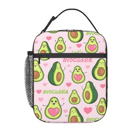 VODRM Cute Avocado Lunch Box for Girls Women Fruit Heart Insulated Lunch Bag for Kids Adult – Pink Reusable Thermal Insulation Cooler Tote Lunch Bags for School Work Picnic Camping Outdoor