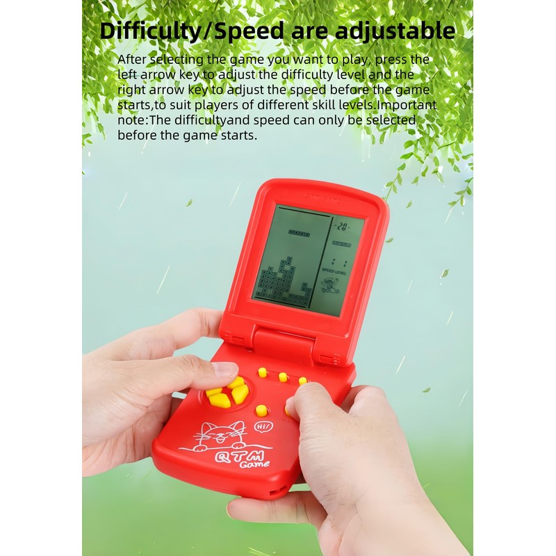 JXD 3.5-Inch Screen Block Game Console with Unique Flip Design