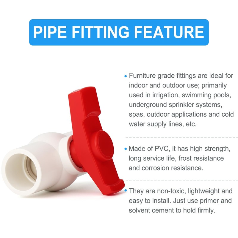 ERGAOBOY Pack of 5 32 mm PVC White Shut-off Ball
