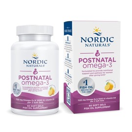 Nordic Naturals Nordic Naturals Postnatal Omega-3, Lemon - 60 Soft Gels - 1120 Total Omega-3 + 1000 IU Vitamin D3 - Formulated for New Moms; Supports Optimal Wellness, Positive Mood, Healthy Metabolism - 30 Servings
