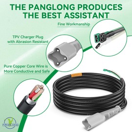 Panglong 48V Golf Cart Charger Cord, Fits Yamaha 2007-2016 G29/DRIVE/YDRE Electric Golf Cart With 3-Pin Plug Battery Charger, 48V Golf Cart DC Charger Cord with Plug, UL 3*12AWG, OEM #JW9-82174-00-00