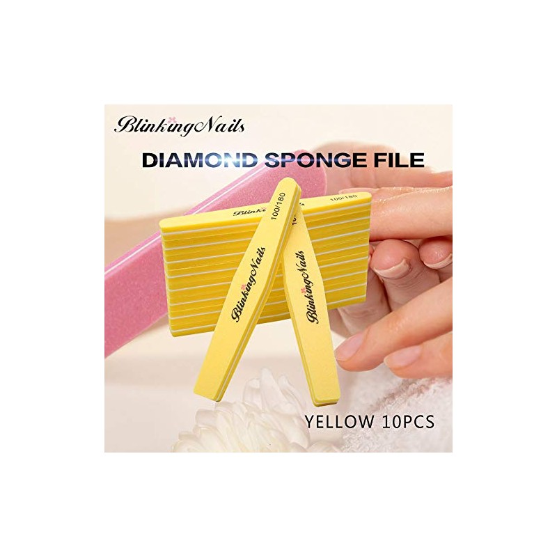 Nail Buffer para Nails 100/180 Grit Sponge, Lima de uñas