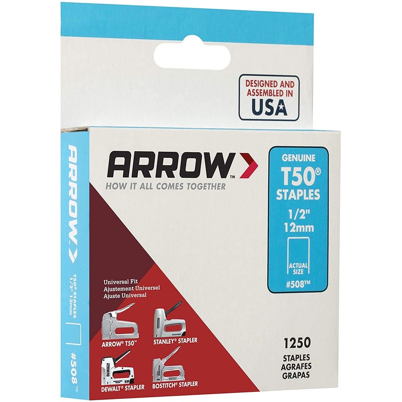 Arrow Fastener 508 - Grapas originales T50 de 1/2 pulgada,