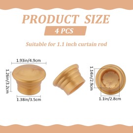 GORGECRAFT 4Pcs Curtain Rod Cover Gold Curtain Pole End Plug 28mm Plastic Column Shaped Curtain Rod Covers Stoppers Replacement Pole Finials Heads for Home Office Curtain Roman Rod Accessories