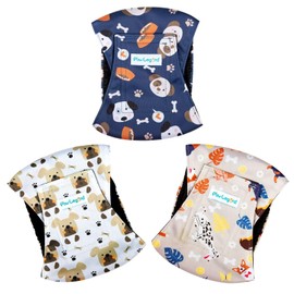Paw Legend Washable Dogs Diapers Male Dog Belly Bands for Male Dogs Diapers Reusable Puppy & Doggie Diapers Male (3 Pack, X-Small)
