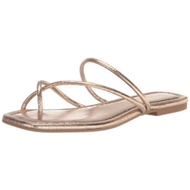 DOLCE VITA Women's Leanna Sandal, Dark Gold Crackled Stella, 6