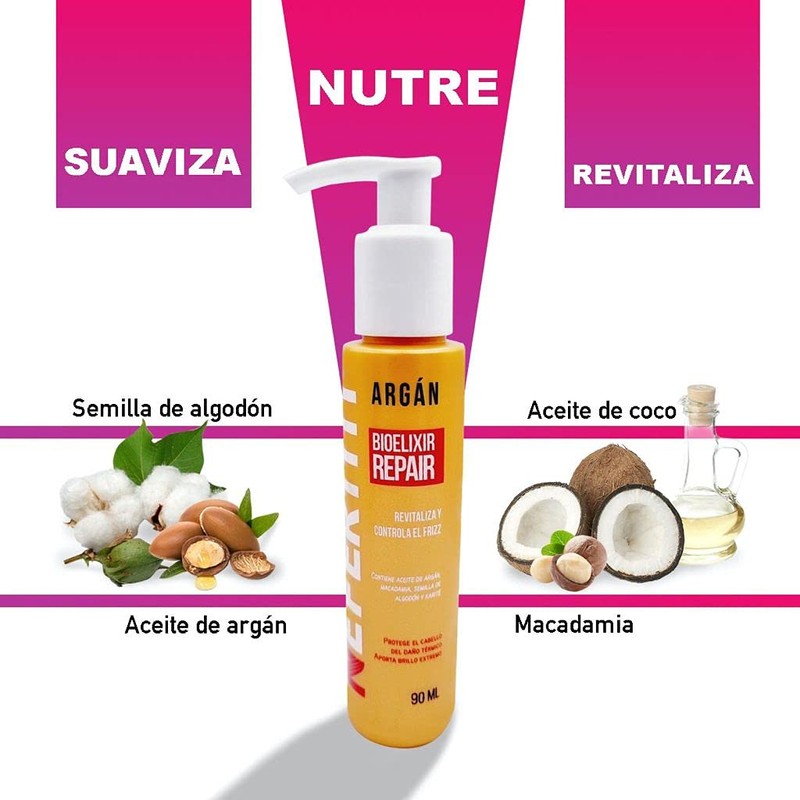 Nefertiti Tratamiento para cabello maltratado bioelixir arga - 90 ml