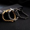 MOOSKI Mens Cross Bracelet,316L Stainless Steel Gold Chain Link Bracelet