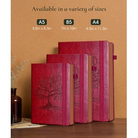 Vintage Leather Journal - 300 Page Lined Journal Notebook with Numbered Pages,A5 Notebook for Women Men,Travel Diary,Daily Journal for Writing, Note Taking, School & Work (5.8" x 8.3")