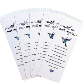 Hummingbird Bookmarks with Sympathy Poem - Funeral Favors for Guests - Bulk Set of 20 - Hand Out at Celebration of Life, Memorial