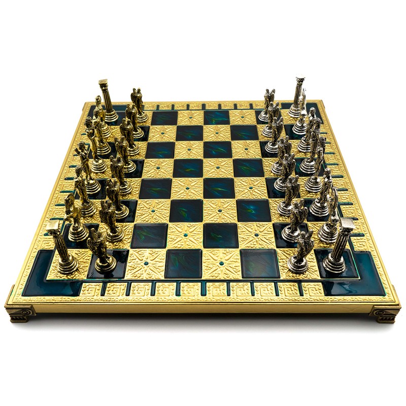 Handmade Icarus Metal Chess Set in Wooden Box