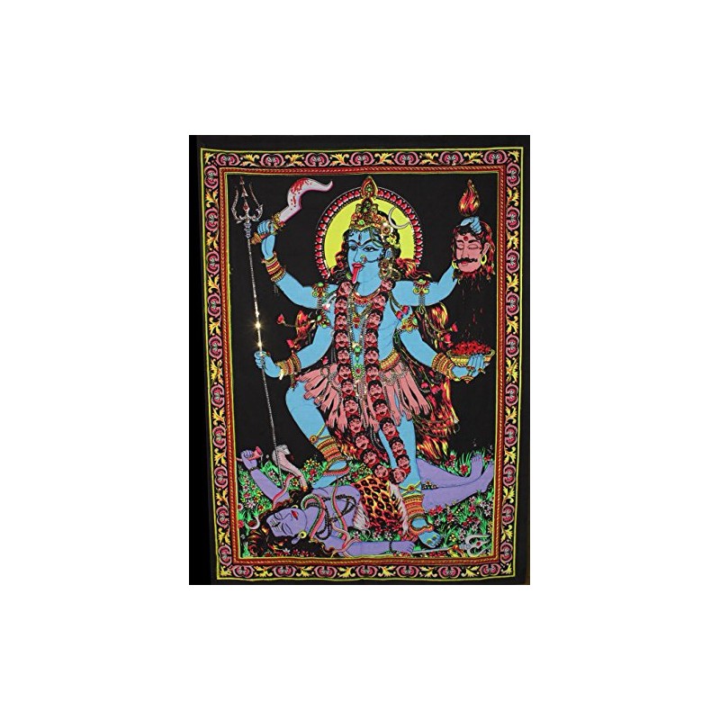 Lungta Imports Huge Cotton Fabric Goddess Kali 43" X 30"