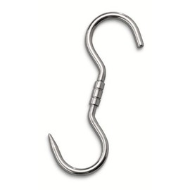 AUSONIA - 58345 Stainless Steel Reinforced S-Shaped Meat Butcher turnable Hook for Hanging 24X10 cm